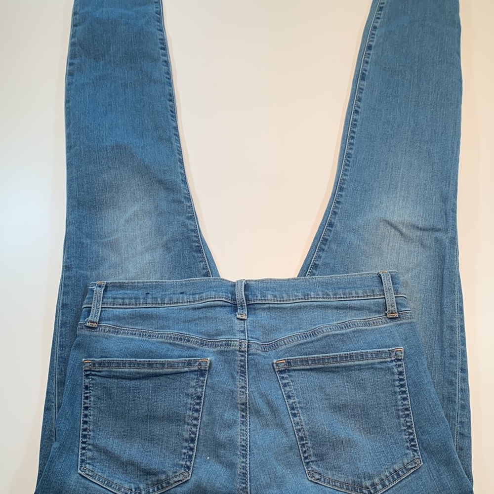 High Rise Button Raw Hem Jeans, Tall - Picture 2 of 3
